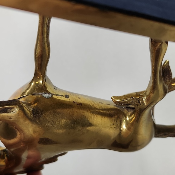 Vintage Solid Brass Prancing Unicorn Figurine Statuette 6" - Picture 7 of 10